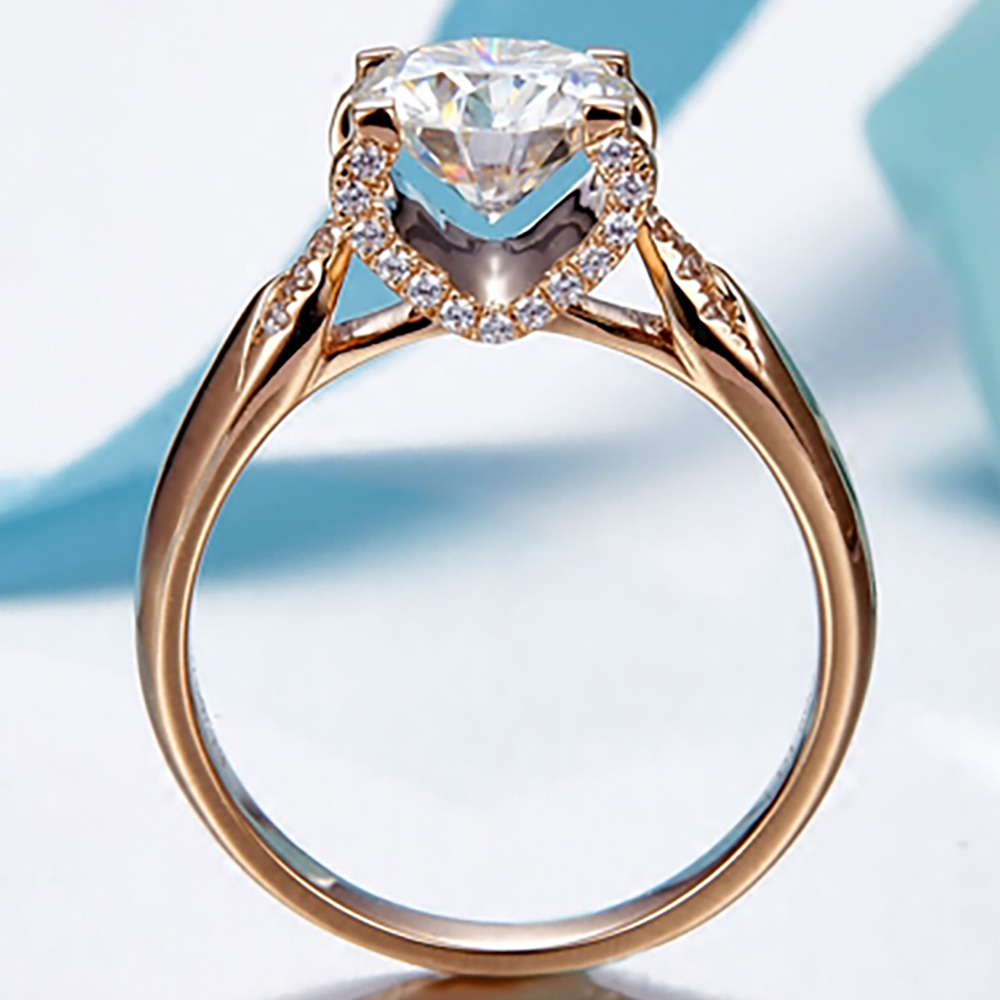Custom Solid 18K Au750 White G - огляд і ціна Moissanite Engagement Ring 1 Carat