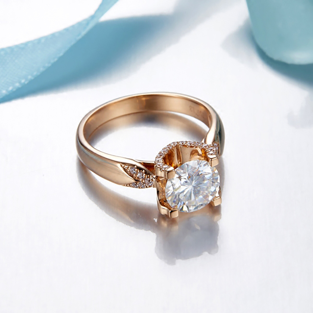 Custom Solid 18K Au750 White G - огляд і ціна Moissanite Engagement Ring 1 Carat