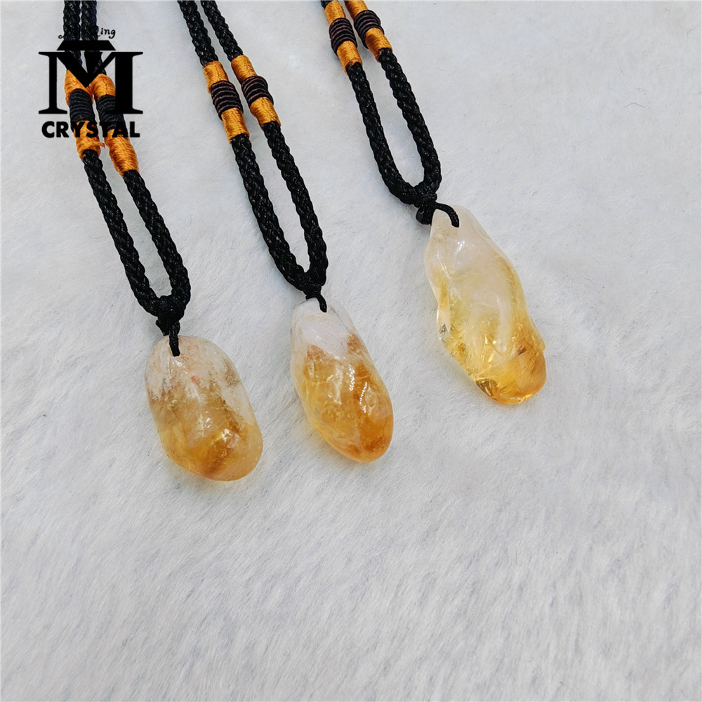 3PCS Natural Citrine Crystal P - огляд і ціна Crystal Pendant Necklace Natural Stone