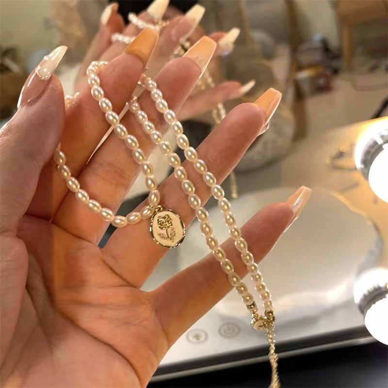 French Vintage Imitation Baroq - огляд і ціна Pearl Choker Necklace Vintage