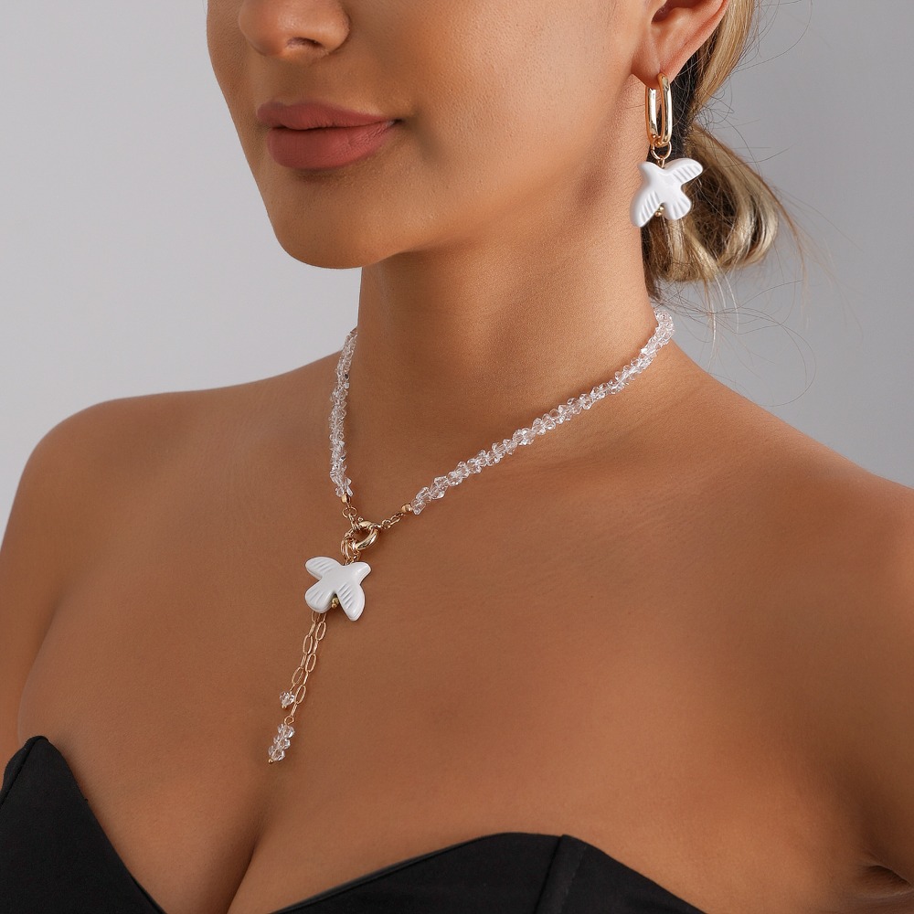 White Dove Pearl Choker Neckla - огляд і ціна Layered Pendant Necklace Aesthetic