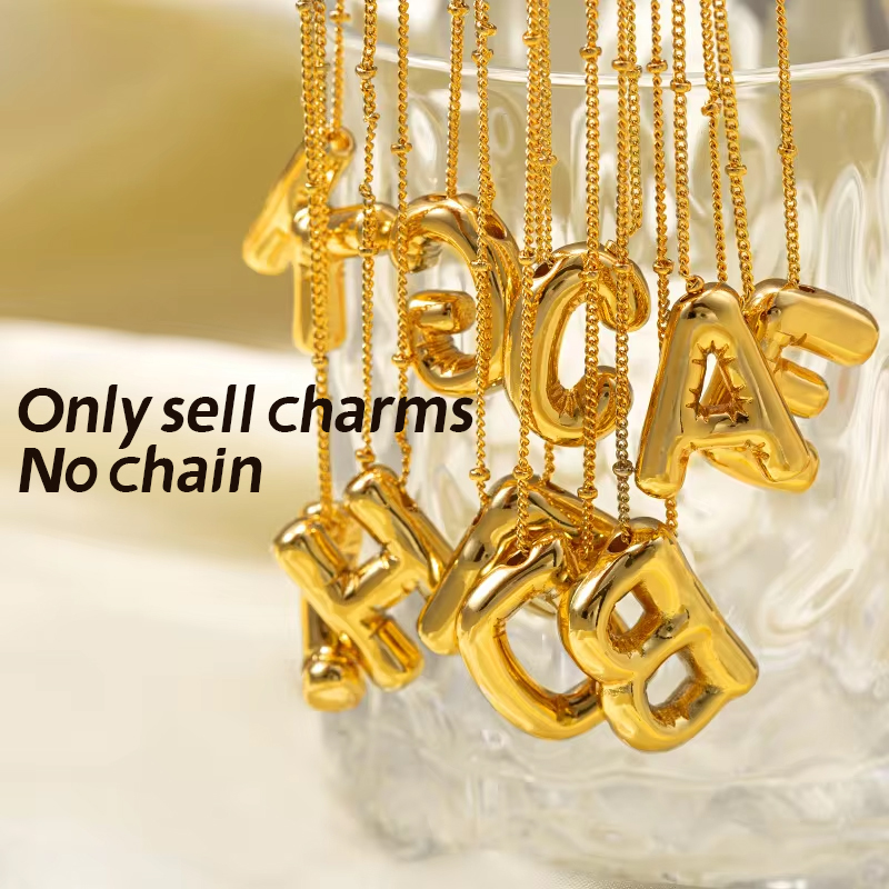 CARLIDANA Bubble 26 Letters Na - огляд і ціна Initial Letter Necklace 18K Gold