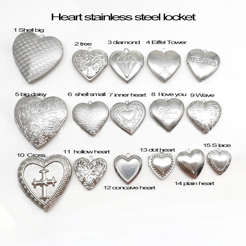 Love Heart Locket Station 20pc - огляд і ціна Heart Locket Necklace Photo