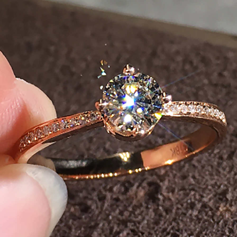 Custom Solid 10K Au417 Rose Go - огляд і ціна Moissanite Engagement Ring 1 Carat