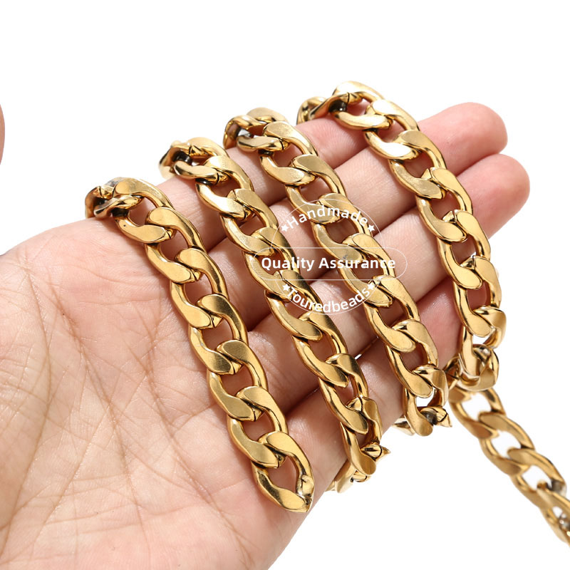1m Gold Tone 12mm Width Heavy  - огляд і ціна Cuban Link Chain 12Mm